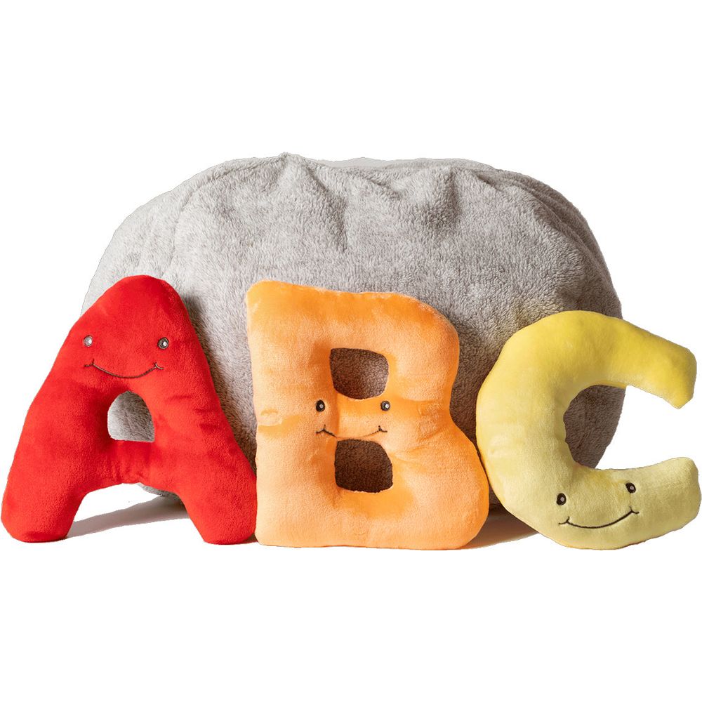  AlphaPals -  Alphabet Plush Set - Rainbow Letters with Light Grey Bag -  Plush