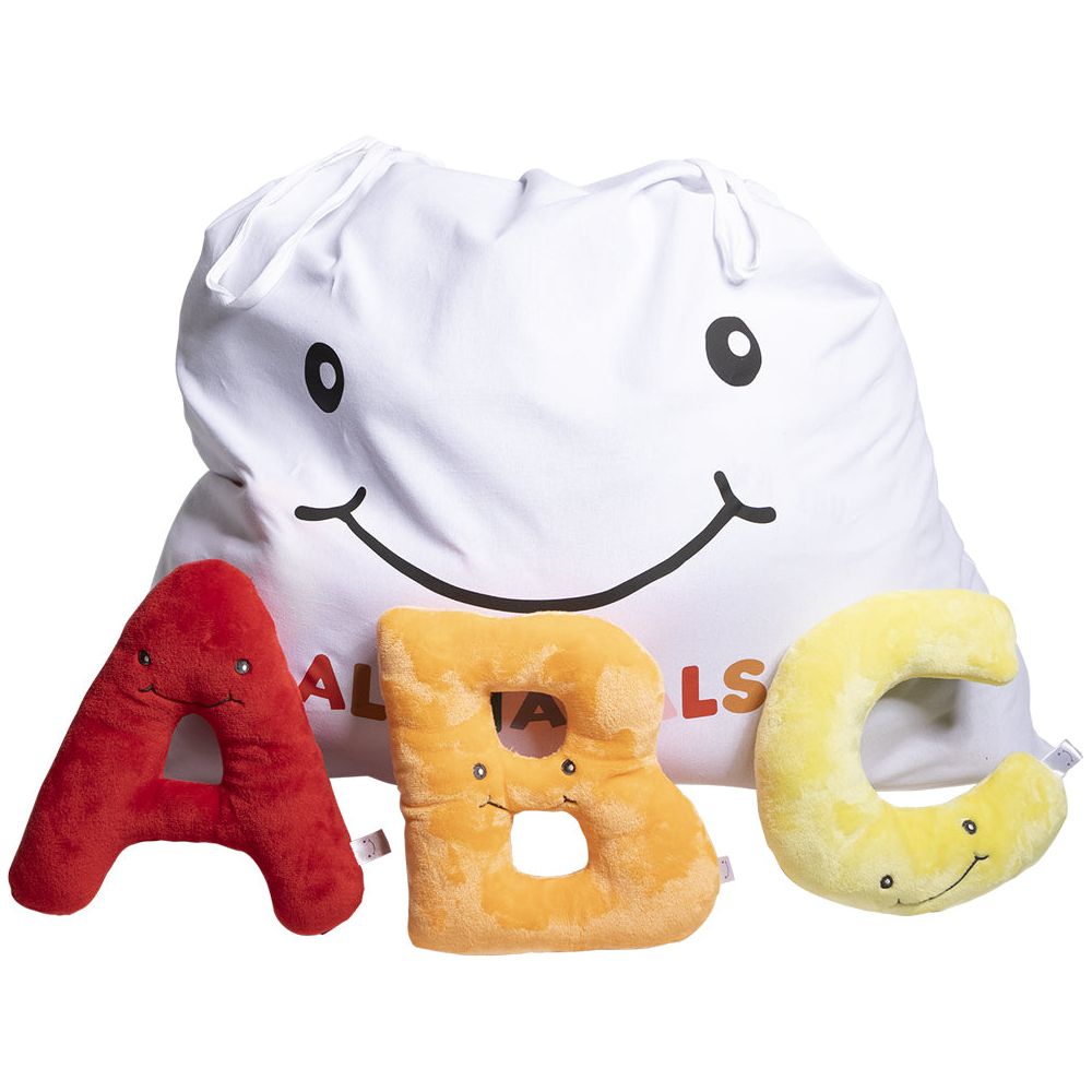  AlphaPals -  Alphabet Plush Set - Rainbow Letters with White Drawstring Bag -  Plush