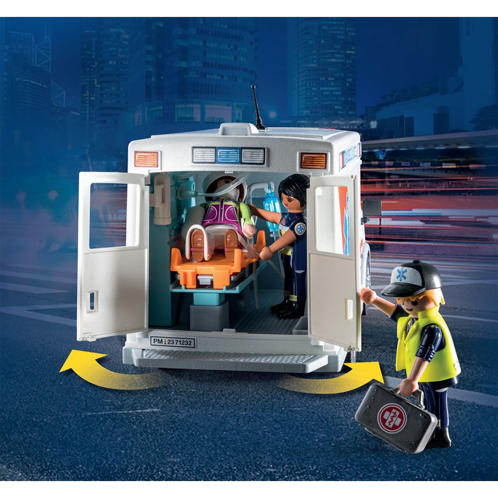  Playmobil -  Ambulance with Lights, Accessories and 3 Figures -  Preschool