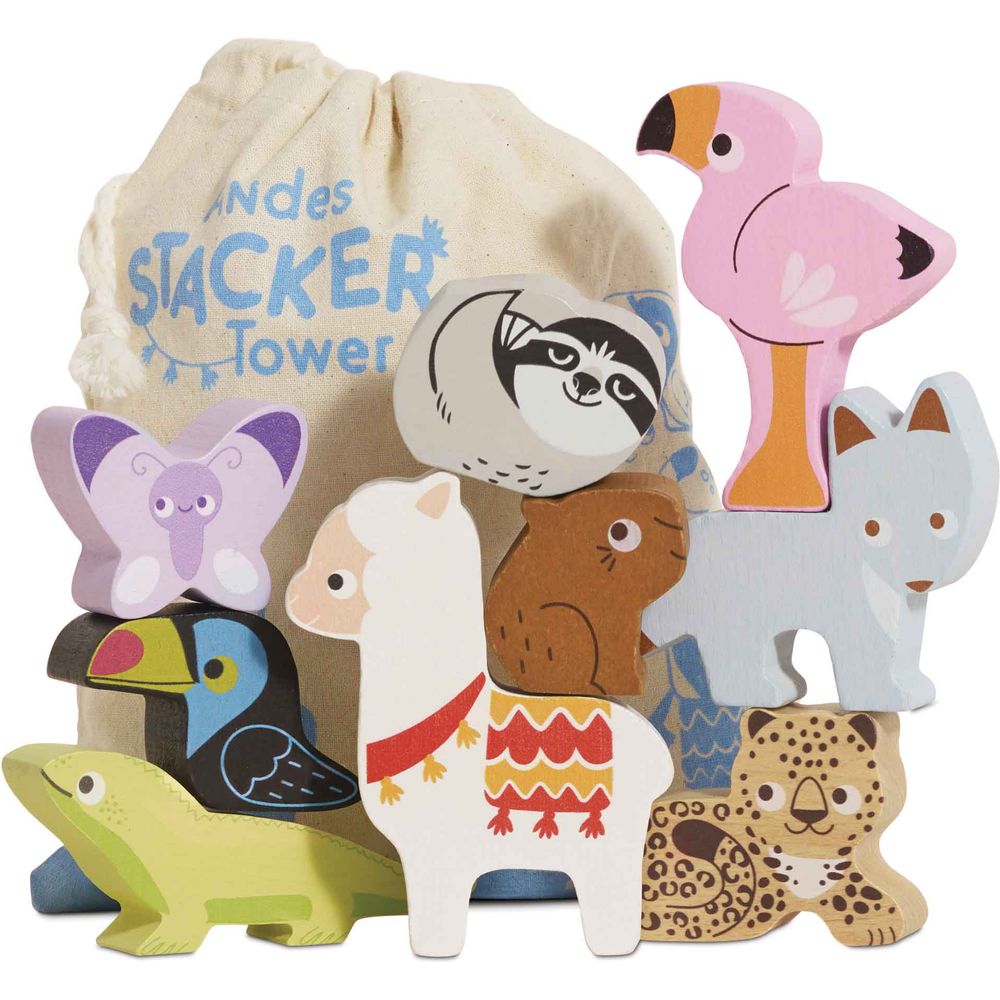  Le Toy Van -  Andes Stacking Animals & Bag -  Infants