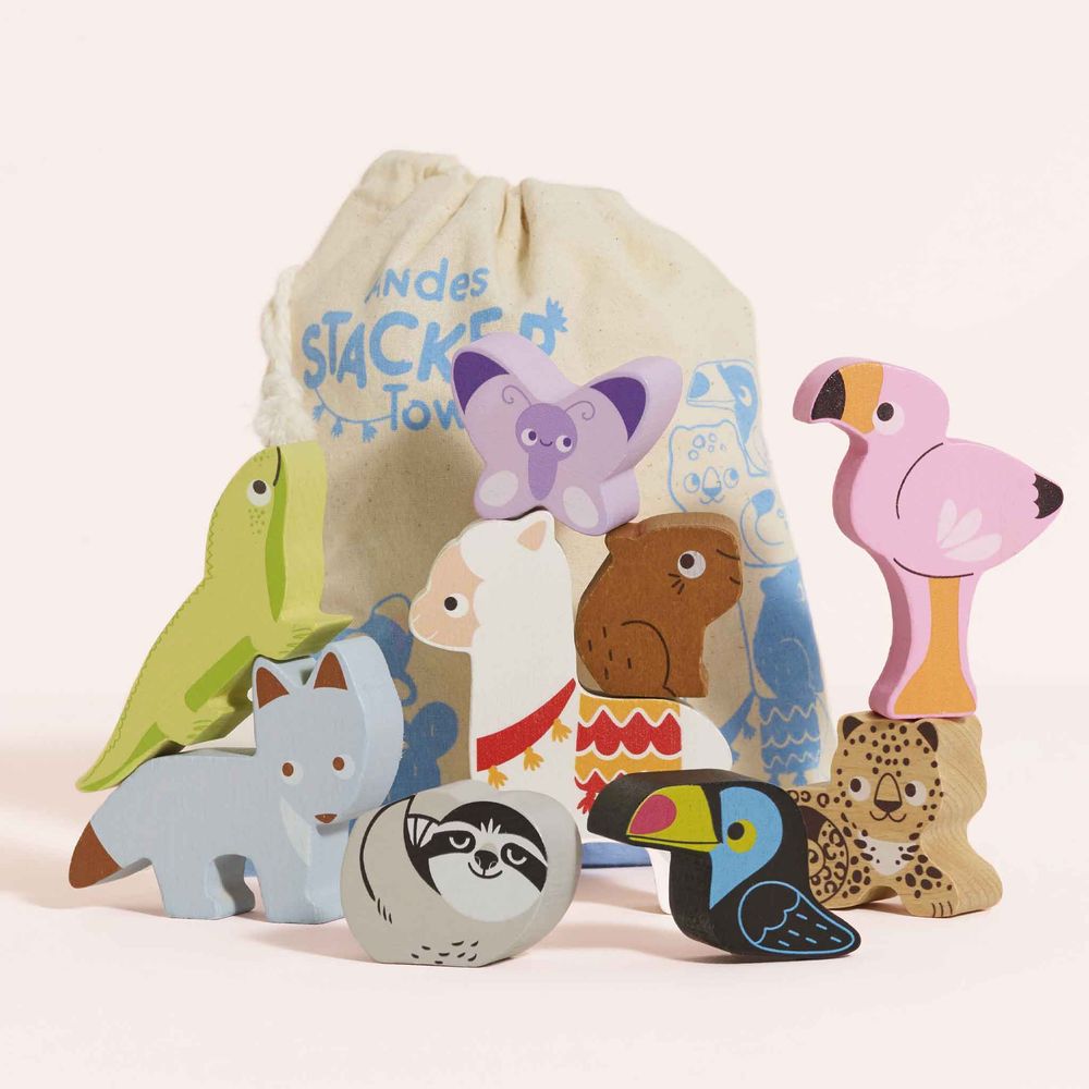  Le Toy Van -  Andes Stacking Animals & Bag -  Infants