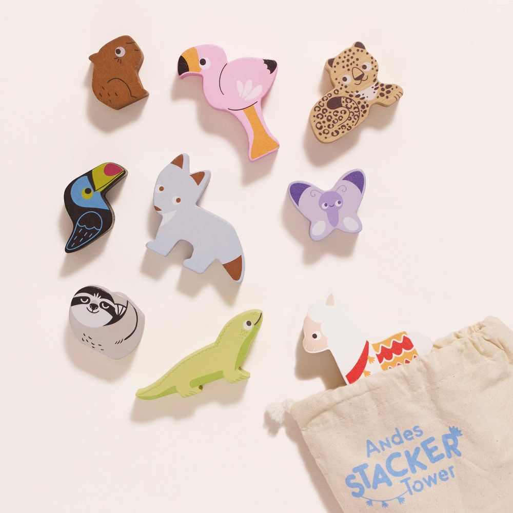  Le Toy Van -  Andes Stacking Animals & Bag -  Infants