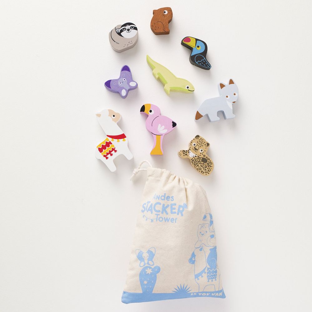  Le Toy Van -  Andes Stacking Animals & Bag -  Infants