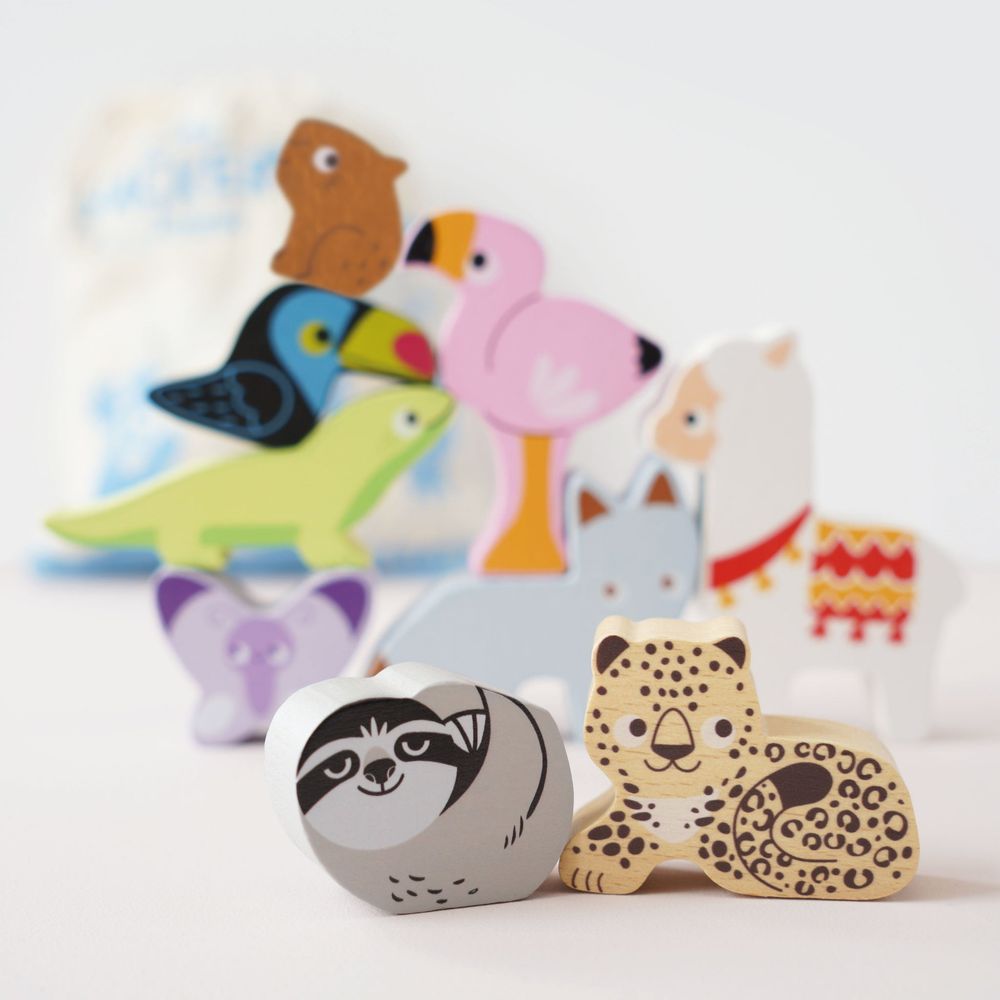  Le Toy Van -  Andes Stacking Animals & Bag -  Infants