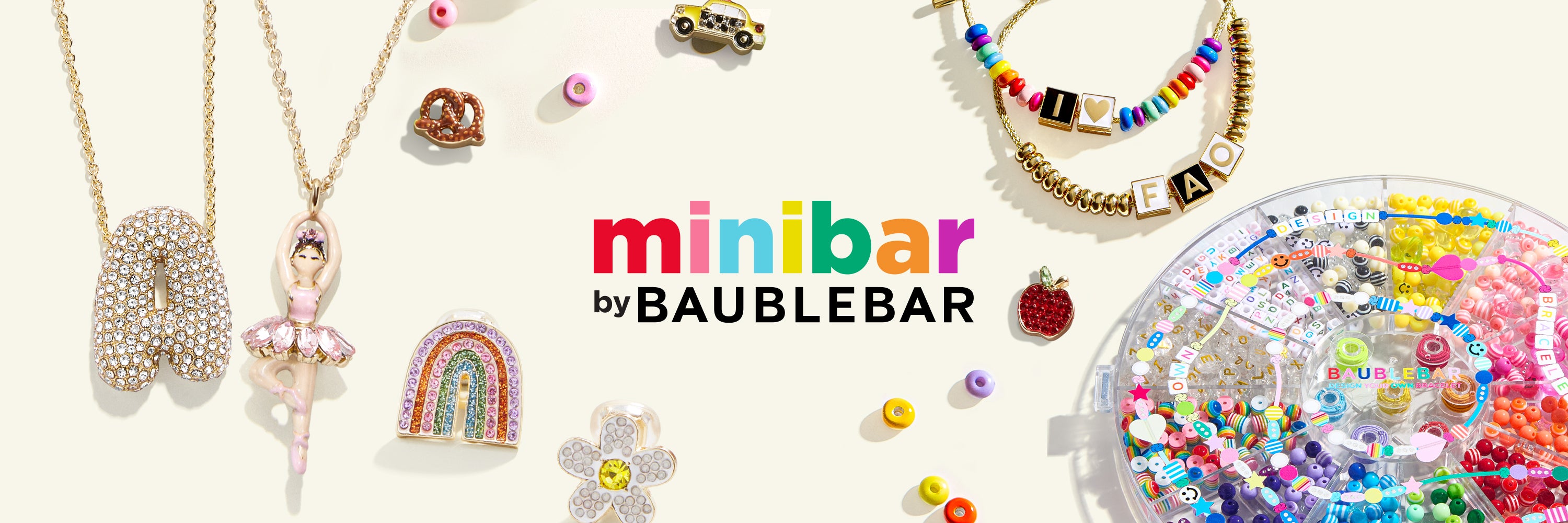 Minibar by BaubleBar jewelry and accessories on a white background