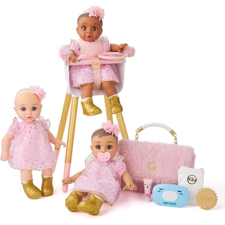  FAO Schwarz -  Baby Doll Faux Fur Diaper Bag Set -  Dolls