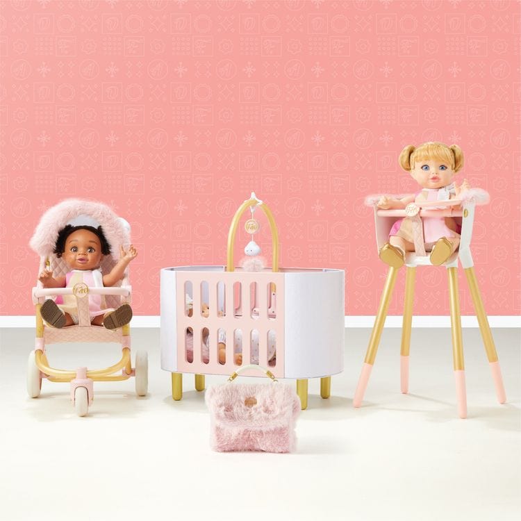  FAO Schwarz -  Baby Doll Faux Fur Diaper Bag Set -  Dolls