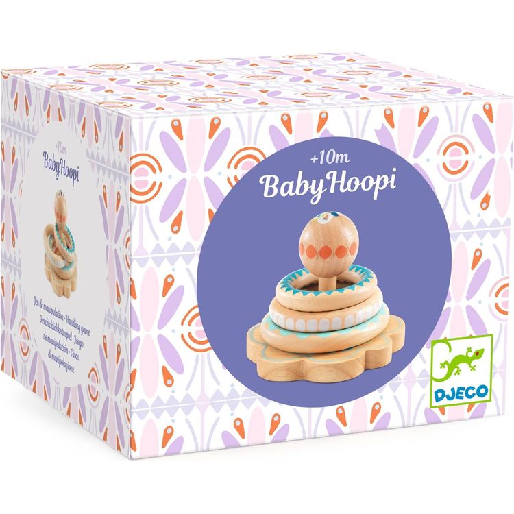  Djeco -  BabyHoopi Wooden Ring Stacker Toy -  Infants