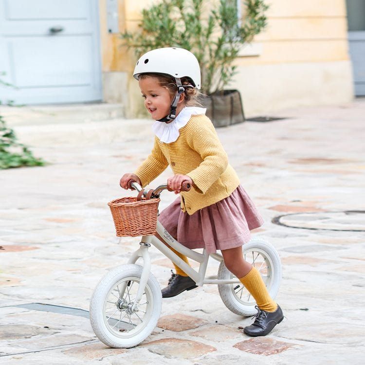  Baghera -  Balance Bicycle - Ivory White with Helmet -  Preschool