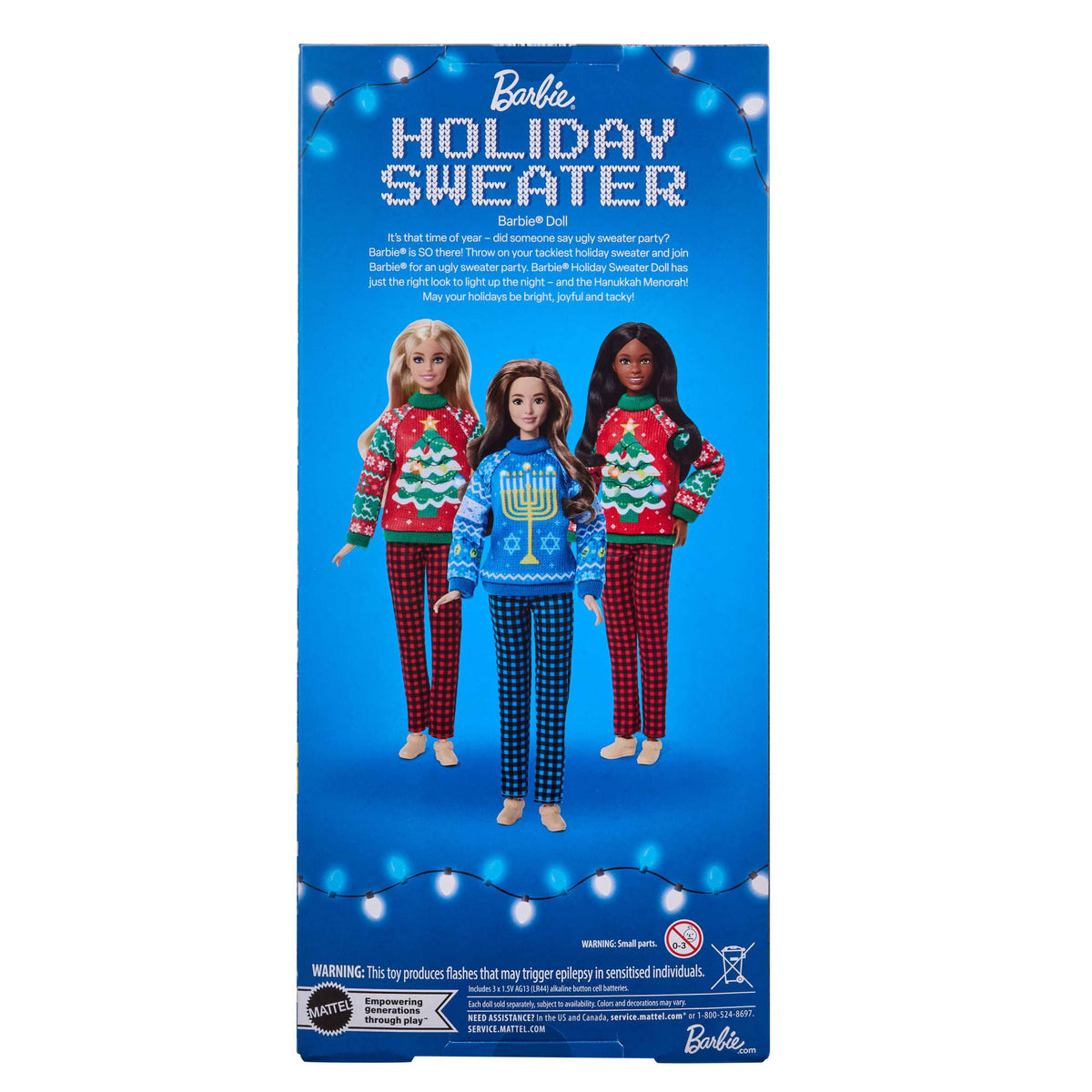 Barbie -  Barbie Holiday Sweater Doll with Brunette Wavy Hair -  World of Barbie