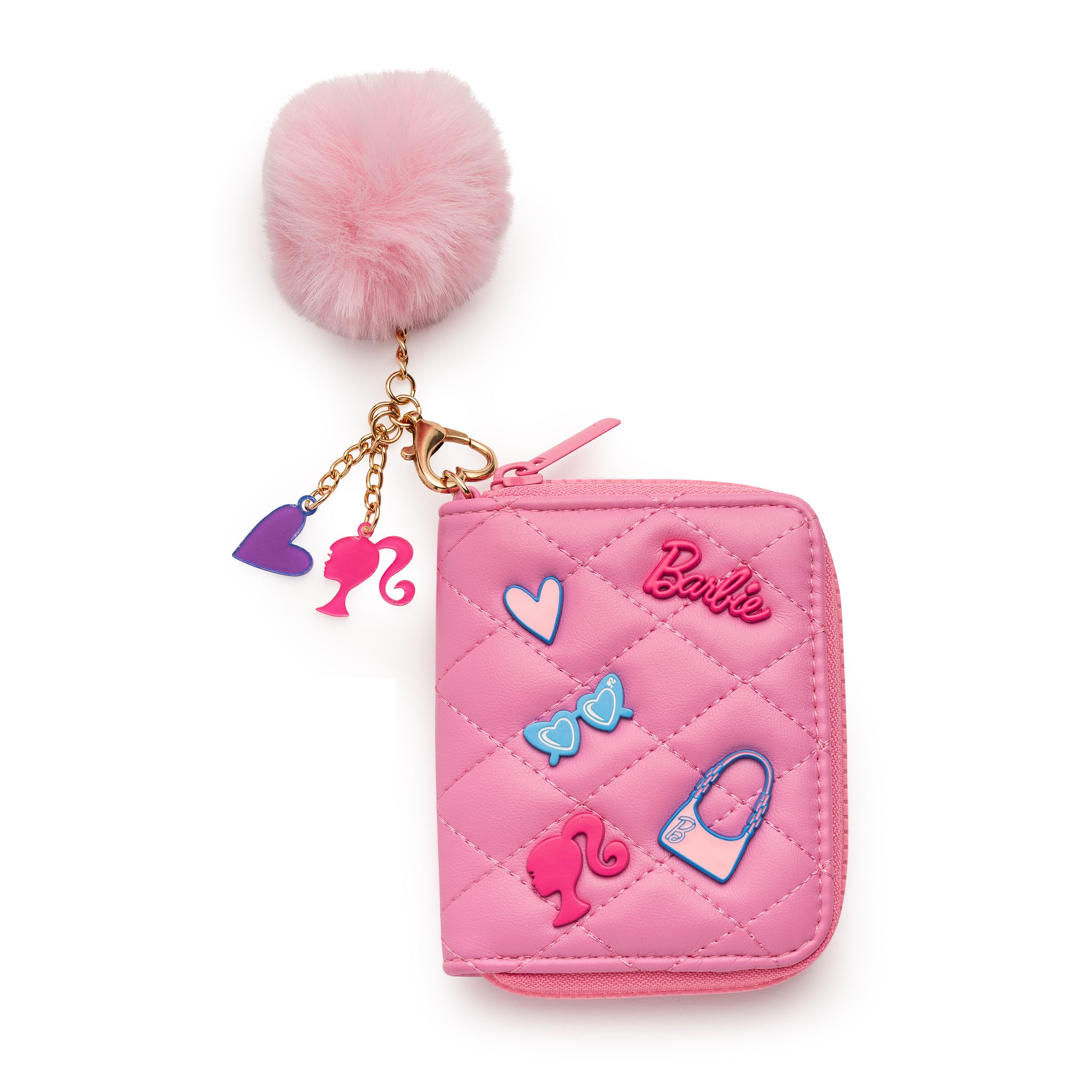 Barbie -  Barbie Quilted Kids Hot Pink Zip Wallet with Charms -  World of Barbie