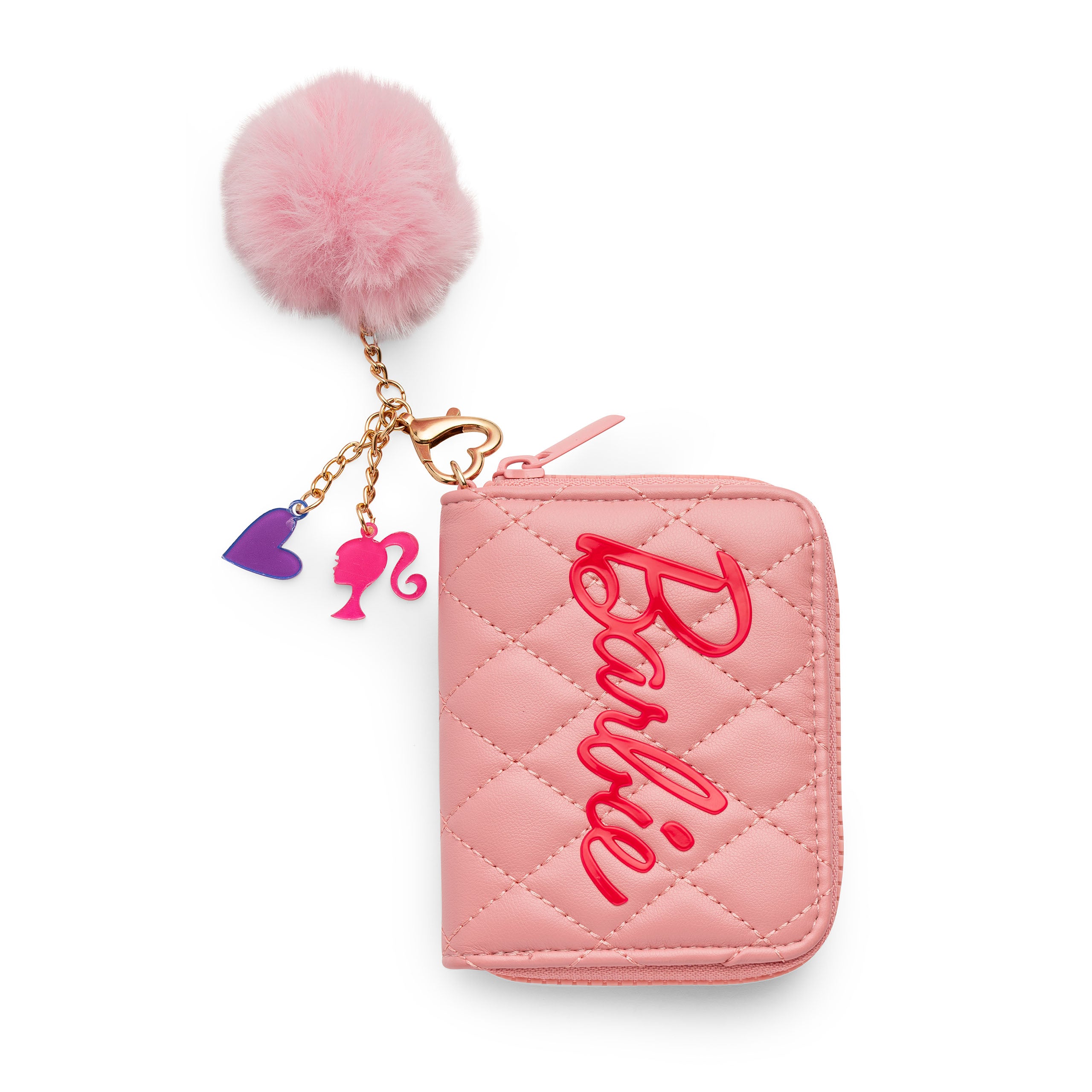 Barbie -  Barbie Quilted Kids Light Pink Zip Wallet with Charm -  World of Barbie