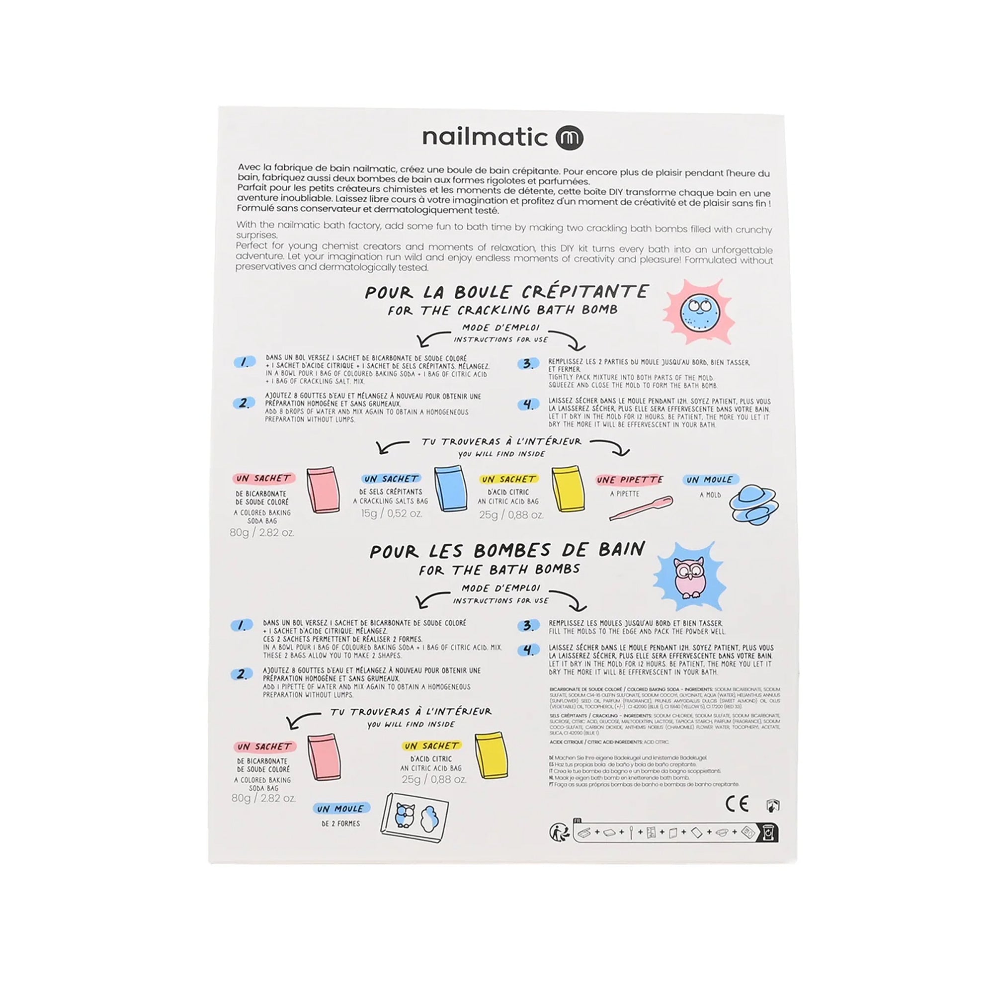  Nailmatic -  Bath Bomb Maker Kit for Kids - Owl & Cloud -  Trend Accessories
