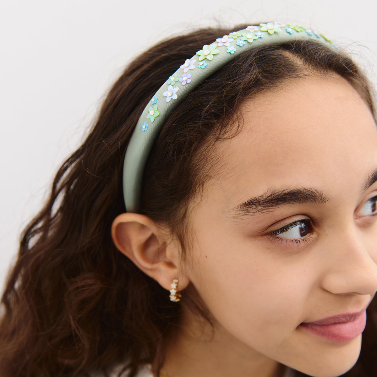 Minibar by BaubleBar -  Beaded Floral Headband - Green -  Trend Accessories