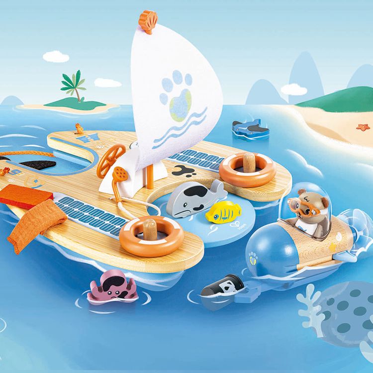  Hape -  Ben's Eco Catamaran Playset -  Preschool