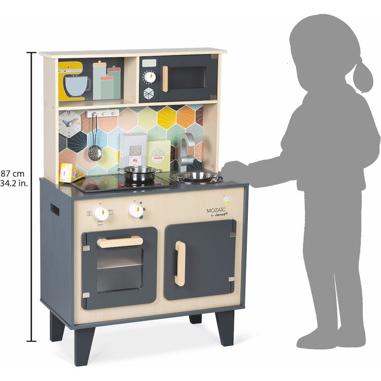  Janod -  Big Wooden Mosaic Kitchen -  Preschool