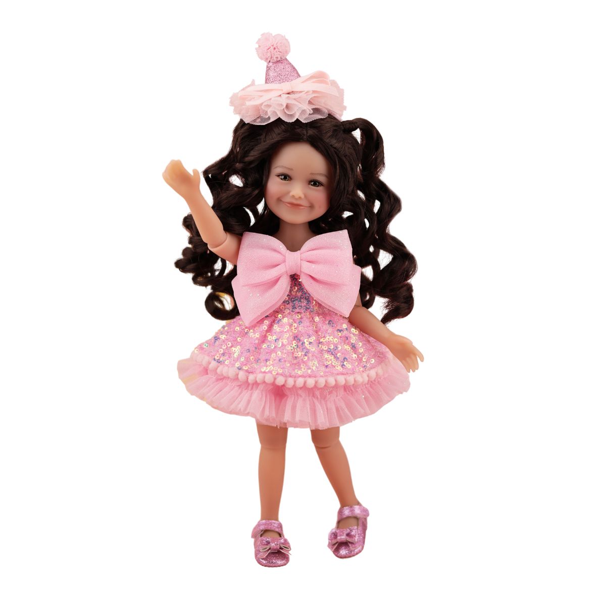 Ruby Red Fashion Friends -  Birthday Siblies Doll - Tan Skin, Pink Dress -  Dolls