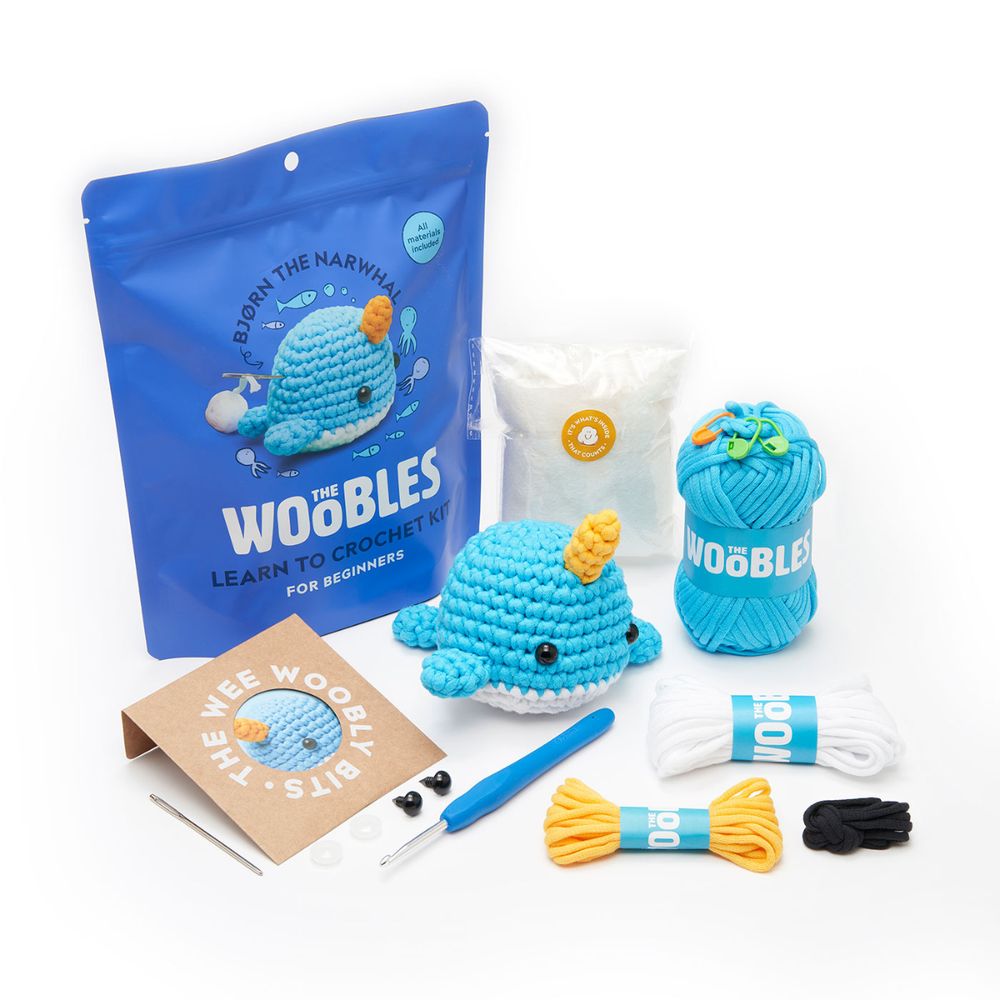  The Woobles -  Bjørn the Narwhal Learn to Crochet Kit -  Creativity