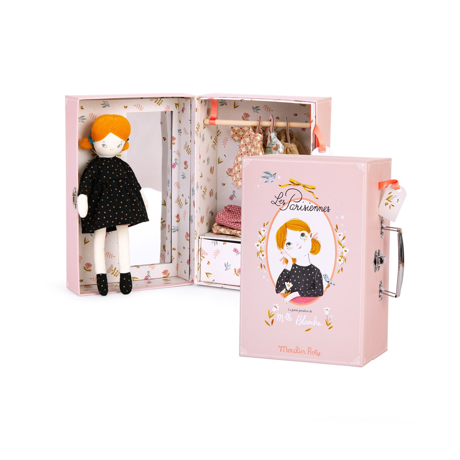  Moulin Roty -  Blanche’s Doll with Suitcase Wardrobe -  Dolls