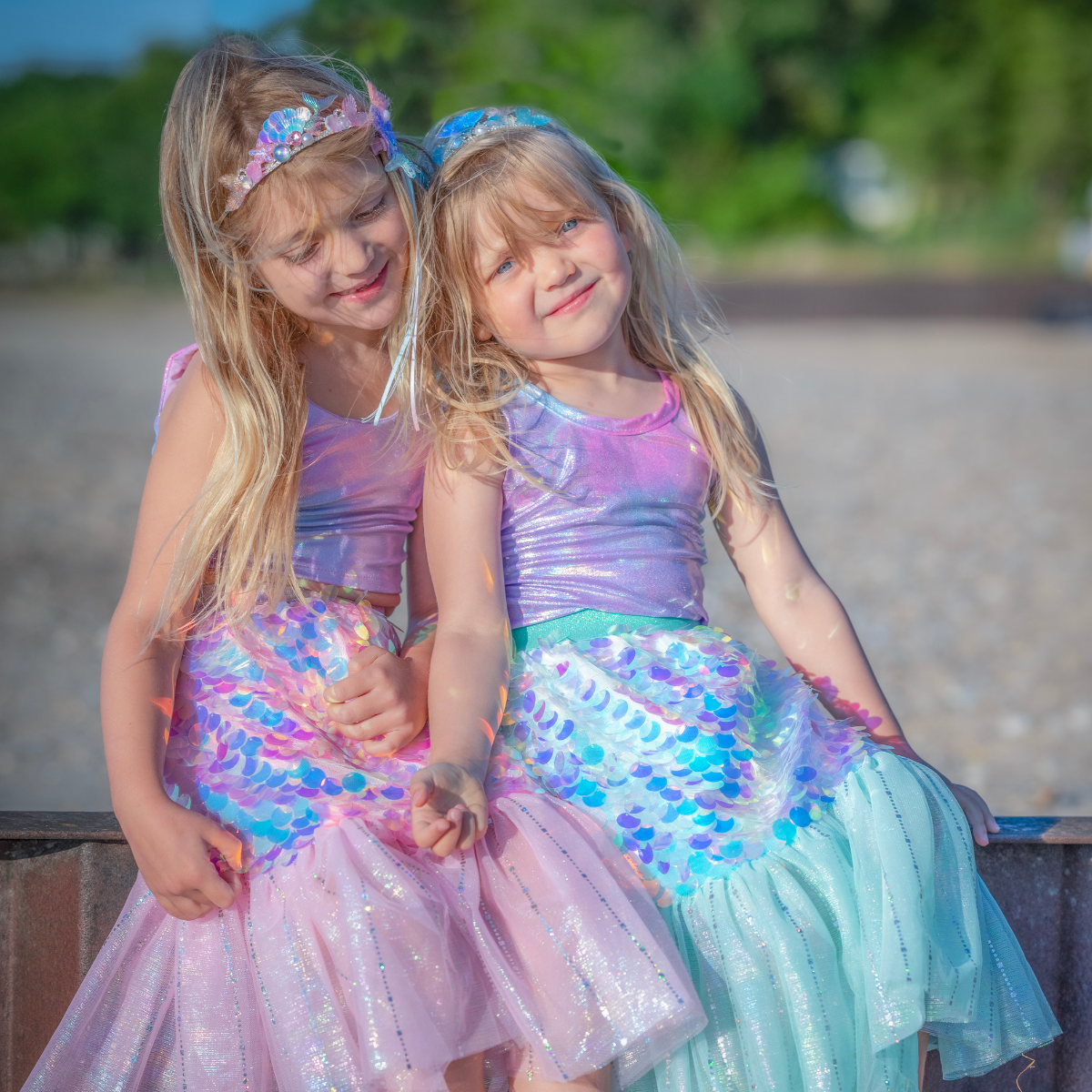 Great Pretenders -  Bling Bling Mermaid Skirt & Hairclip Set - Size 4-6 Years -  Dress up