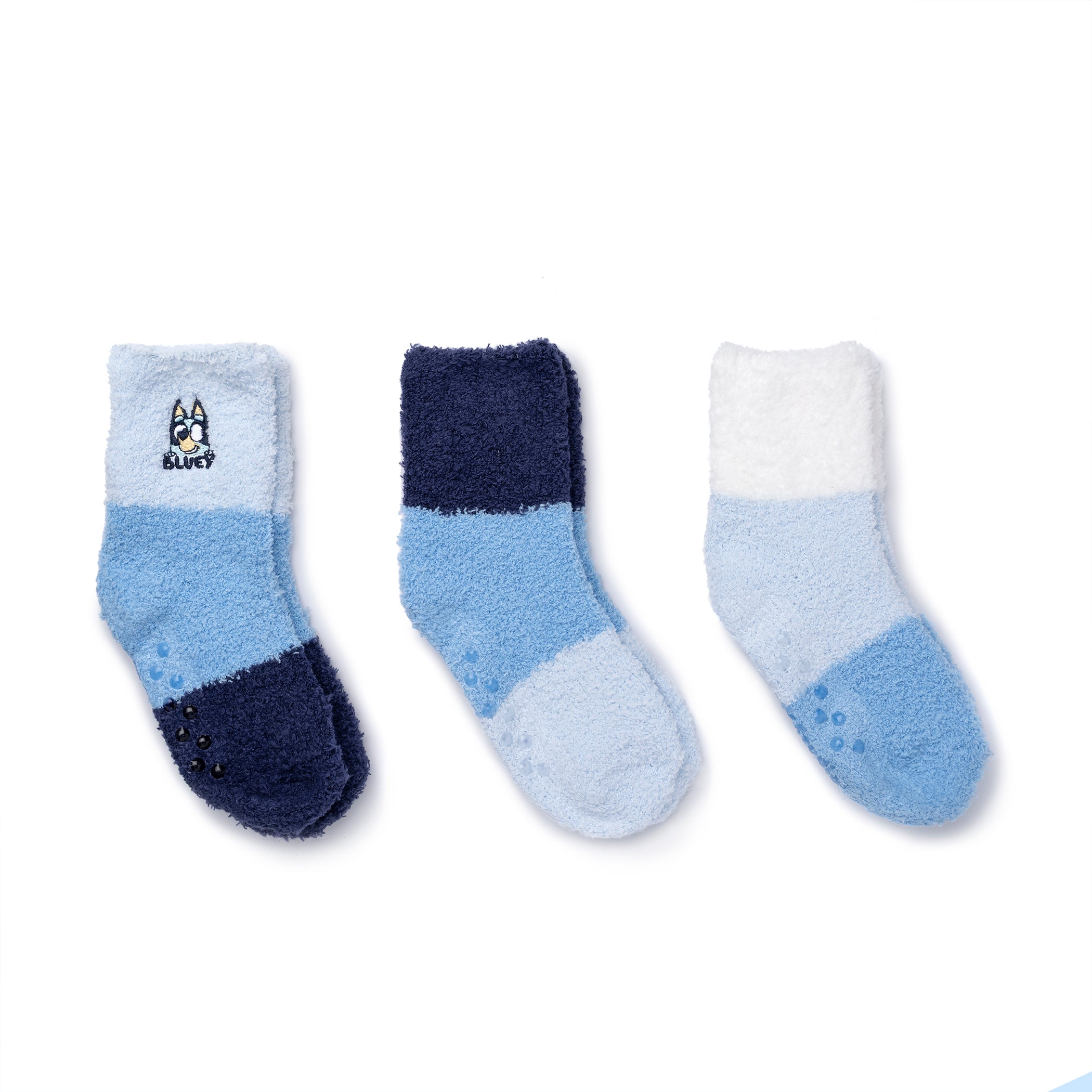  Bluey -  Bluey Kids Cozy Socks 3 Pack - Blue & White -  World Of Bluey