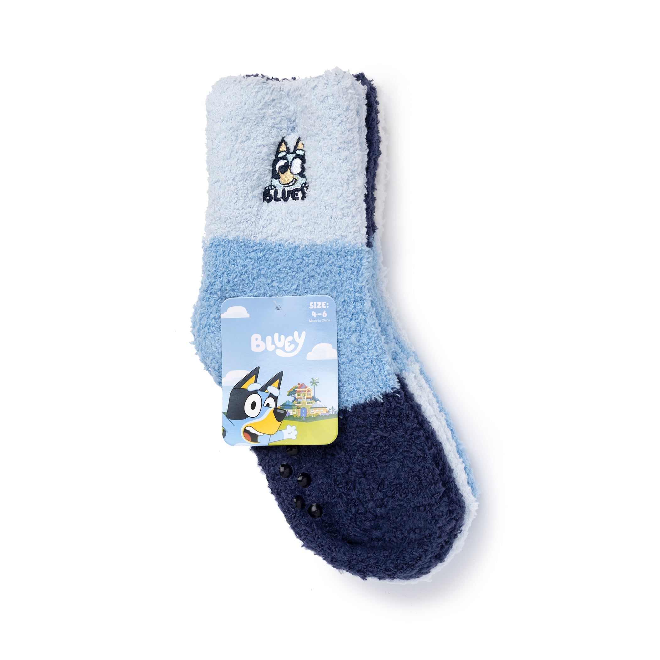  Bluey -  Bluey Kids Cozy Socks 3 Pack - Blue & White -  World Of Bluey
