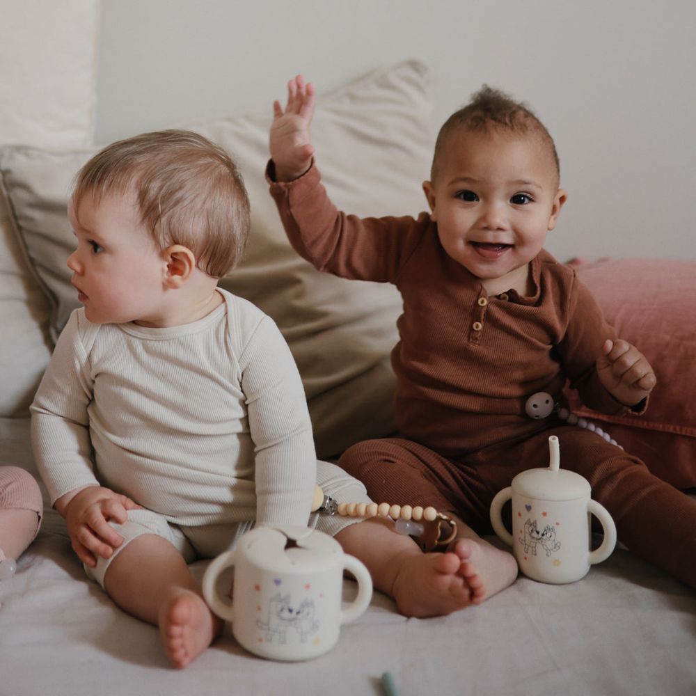  Bluey -  Bluey x Mushie Silicone Training Cup & Straw -  World Of Bluey