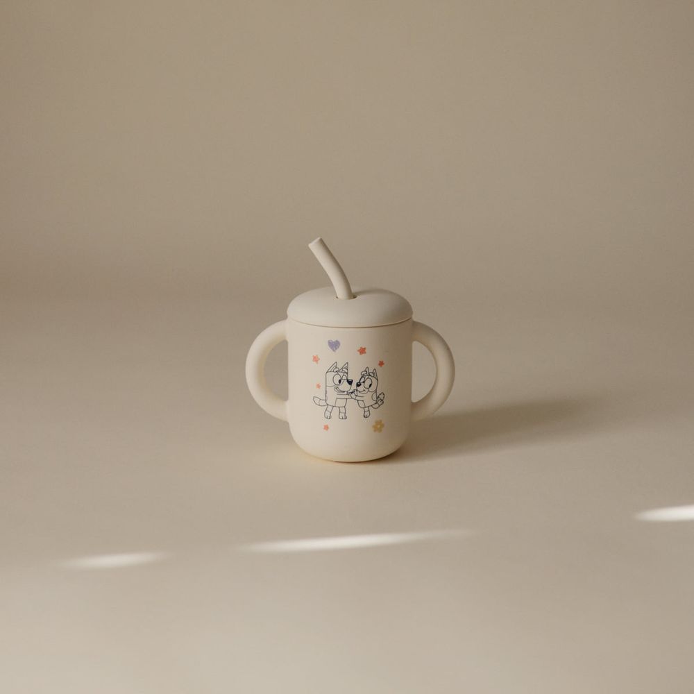  Bluey -  Bluey x Mushie Silicone Training Cup & Straw -  World Of Bluey