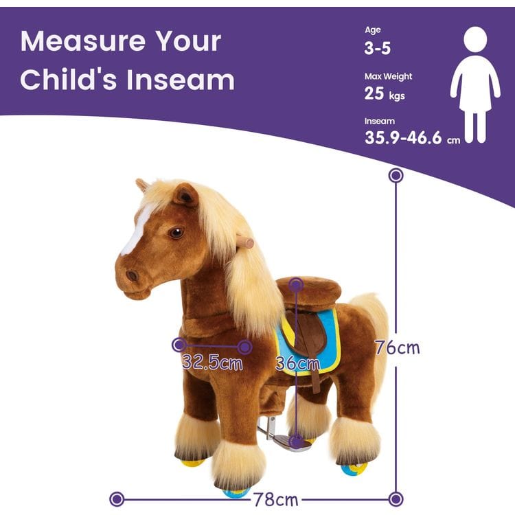  PonyCycle, Inc. -  Brown Model X Ride-On Horse - 3-4 Years -  Preschool