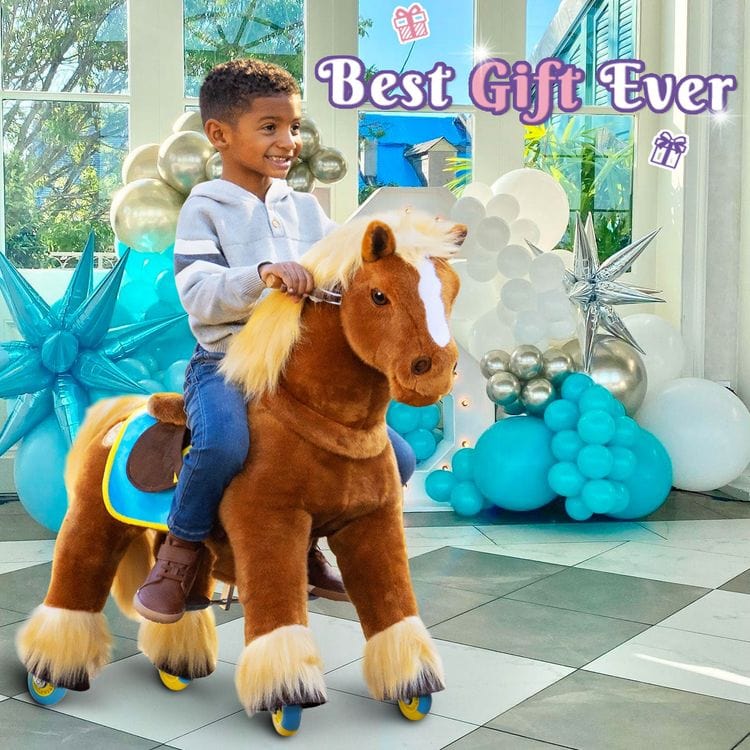  PonyCycle, Inc. -  Brown Model X Ride-On Horse - 4-7 Years -  Outdoor