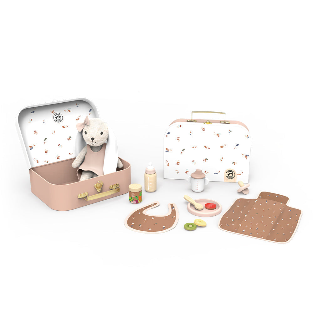  Speedy Monkey -  Bunny Doll & Accessories Set with Suitcase -  Dolls