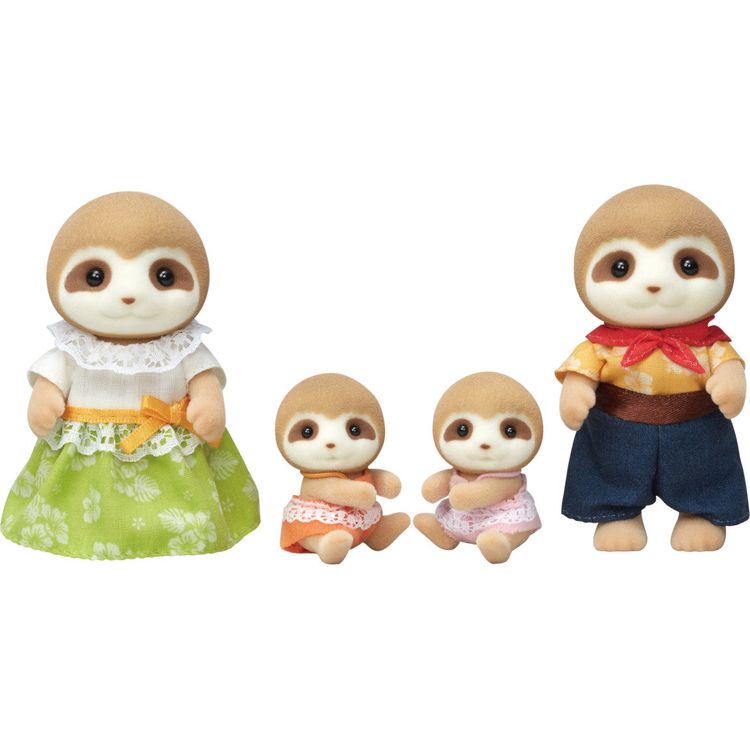 Calico Critters Snuggly Sloth Family, Set of 4 Collectible Doll Figures