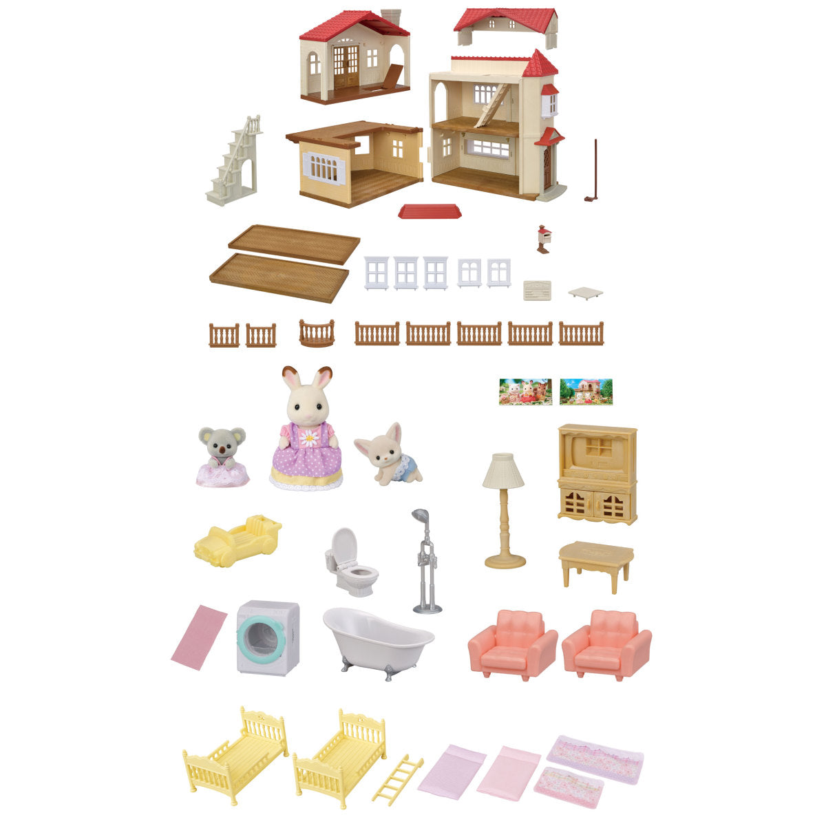  Calico Critters -  Calico Critters Red Roof Country Home Gift Set - Secret Attic Playroom -  Collectibles