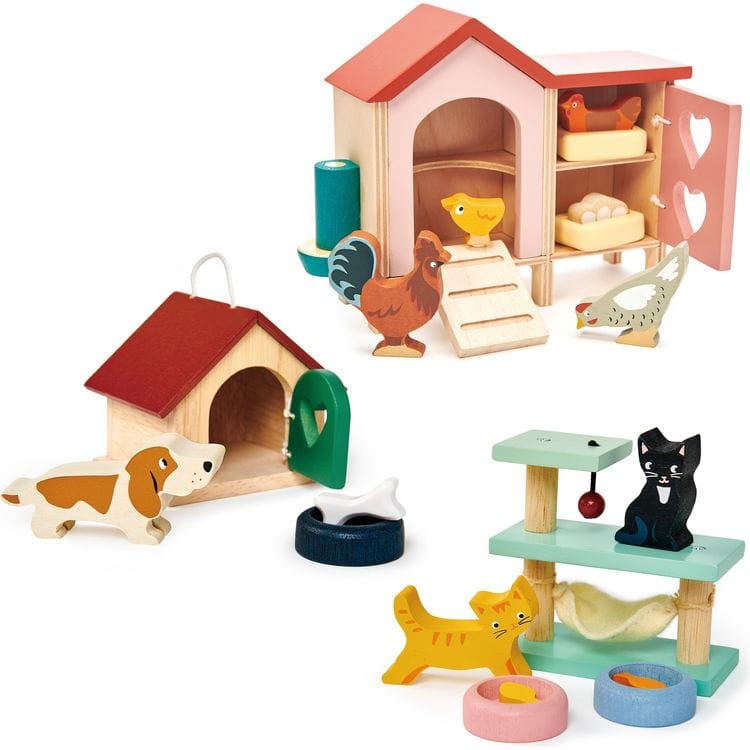  Tender Leaf Toys -  Care for a Pet Wooden Collection Bundle -  Preschool