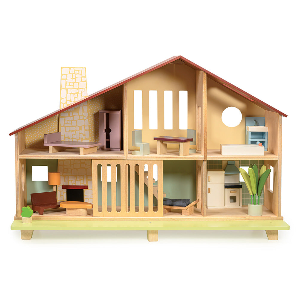  Mentari -  Cedar Chalet Dollhouse with Furniture -  Dolls