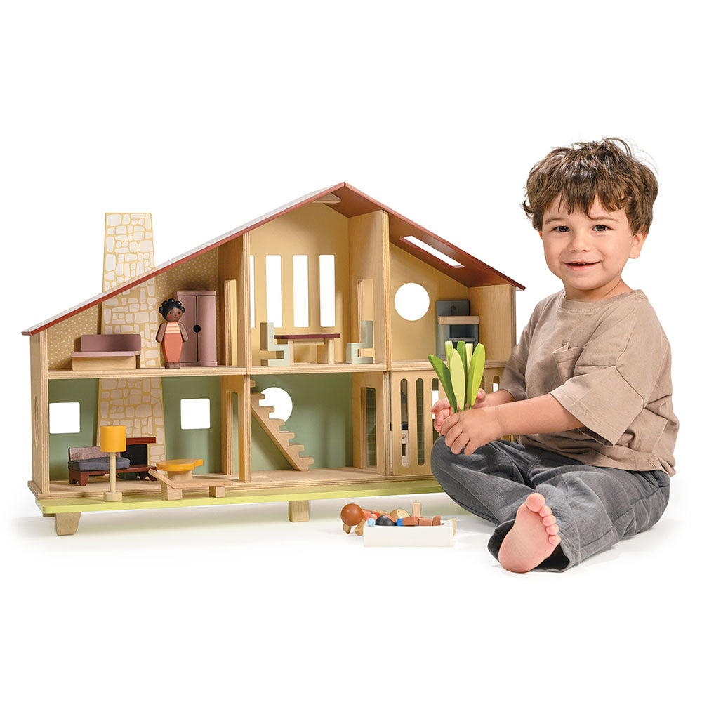  Mentari -  Cedar Chalet Dollhouse with Furniture -  Dolls
