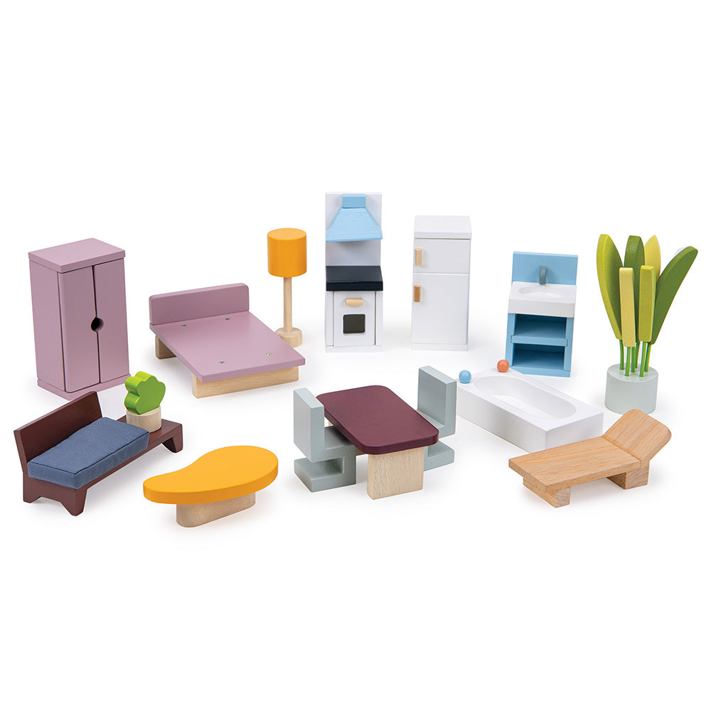  Mentari -  Cedar Chalet Dollhouse with Furniture -  Dolls