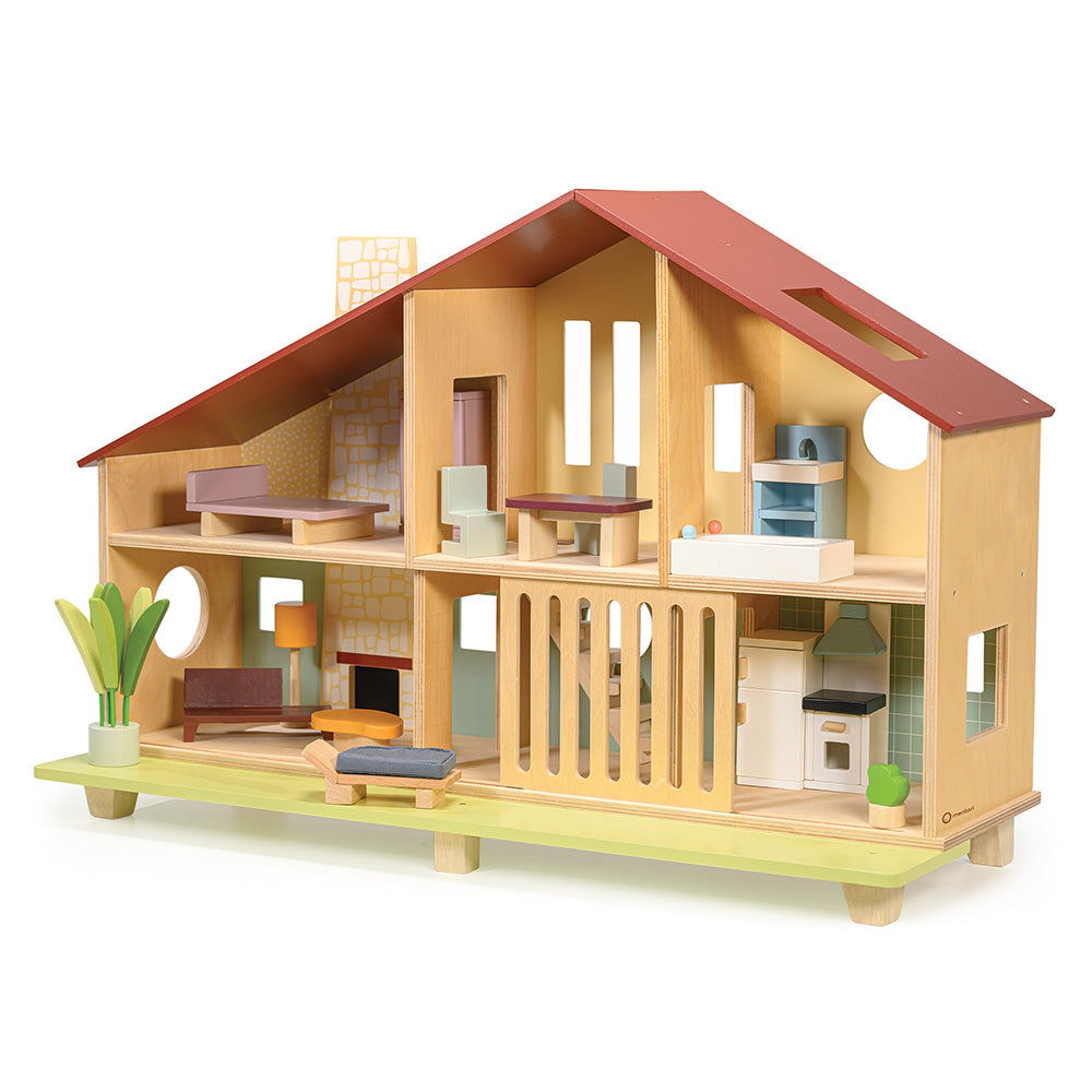  Mentari -  Cedar Chalet Dollhouse with Furniture -  Dolls