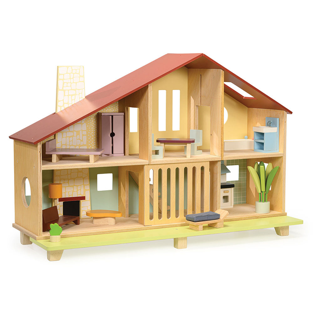  Mentari -  Cedar Chalet Dollhouse with Furniture -  Dolls