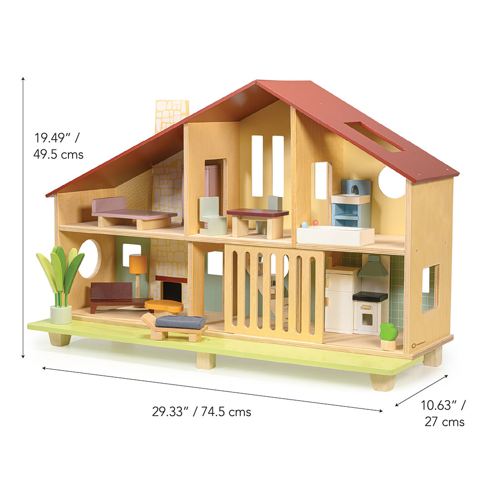  Mentari -  Cedar Chalet Dollhouse with Furniture -  Dolls