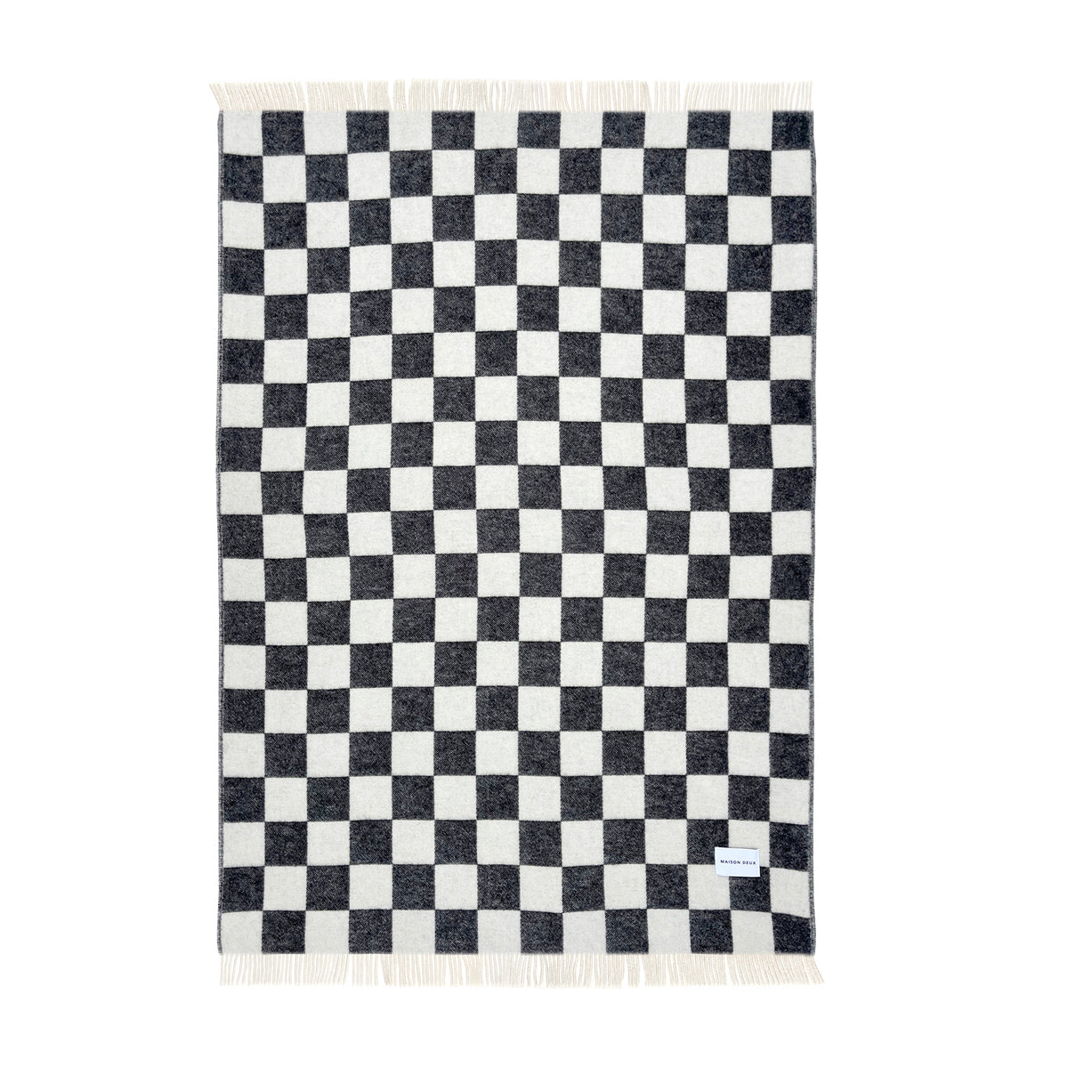  Maison Deux -  Checkerboard Blanket - Black/White -  Room Decor