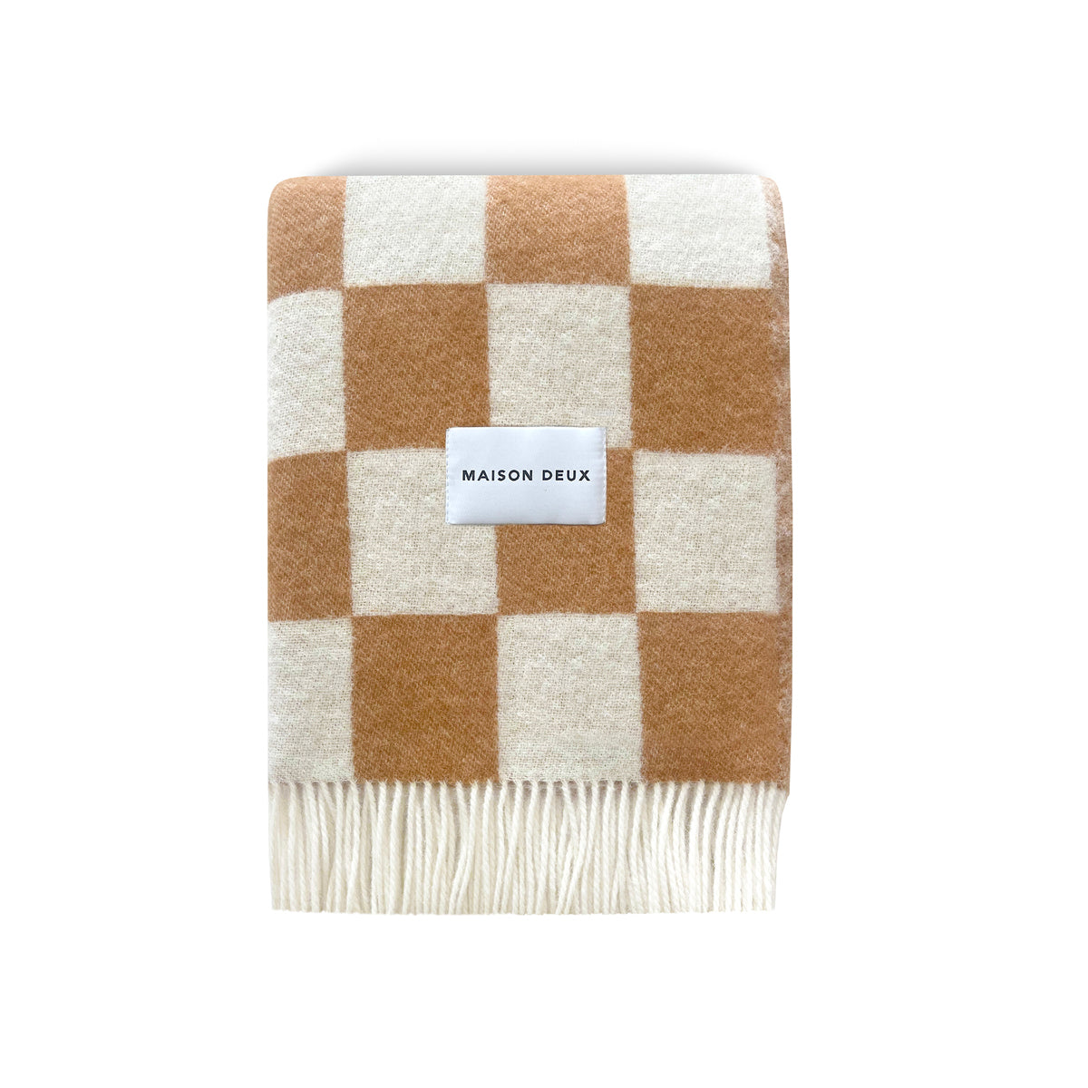  Maison Deux -  Checkerboard Blanket - Terra/White -  Room Decor