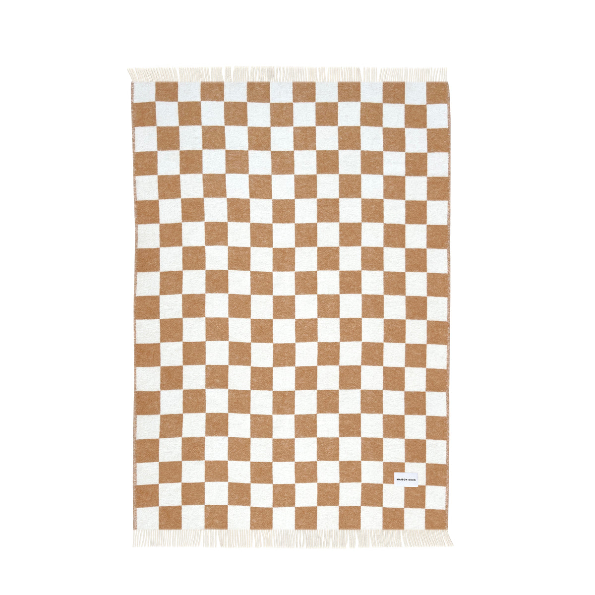  Maison Deux -  Checkerboard Blanket - Terra/White -  Room Decor