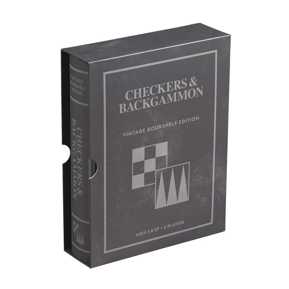  WS Game Company -  Checkers & Backgammon Vintage Bookshelf Edition -  Games