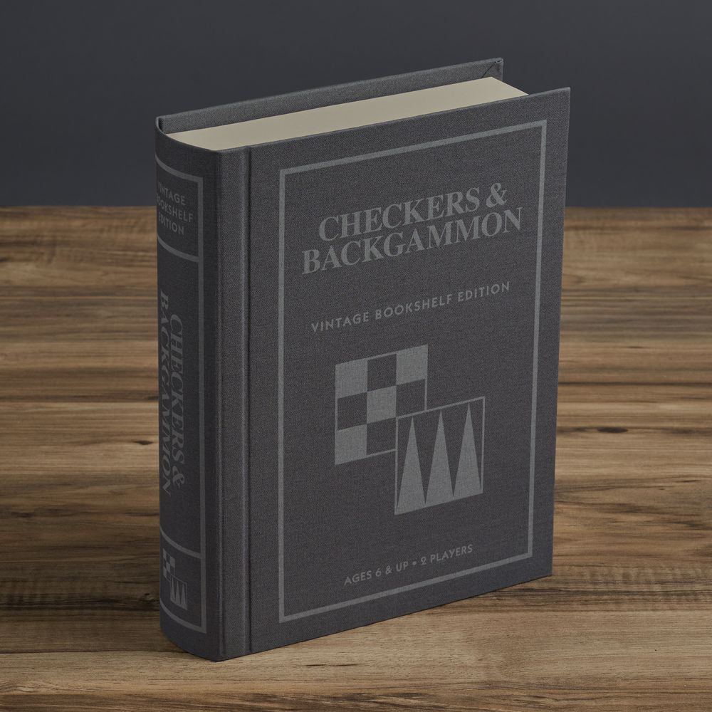  WS Game Company -  Checkers & Backgammon Vintage Bookshelf Edition -  Games