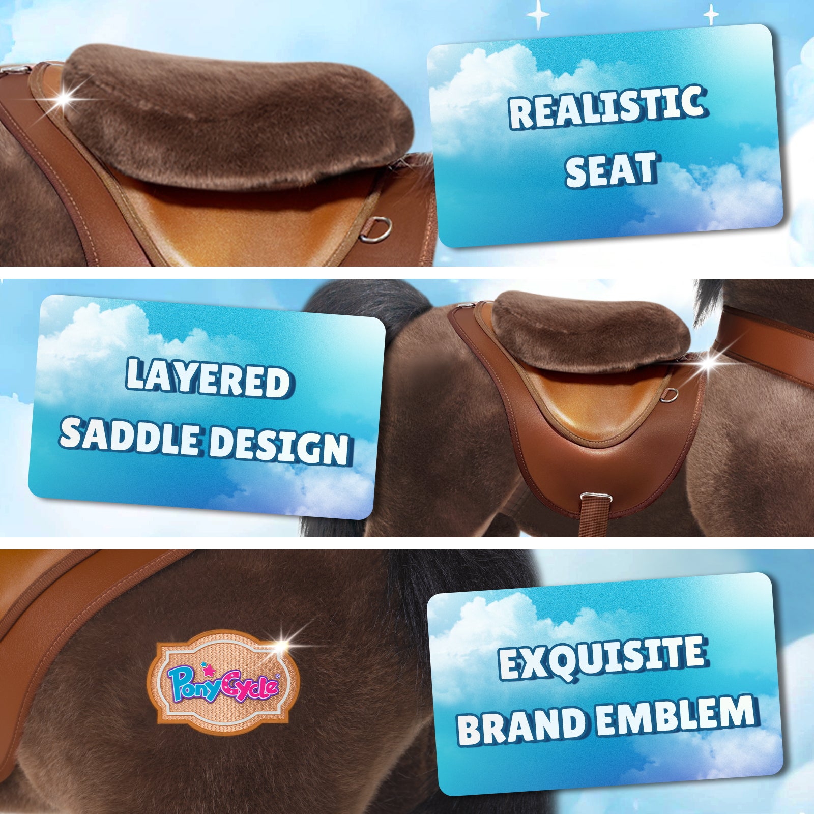  PonyCycle, Inc. -  Chocolate Brown Horse Model Y Ride on Toy - 3-4 Years -  Outdoor