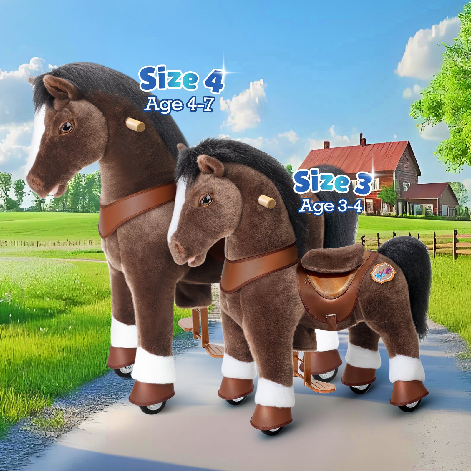 PonyCycle, Inc. -  Chocolate Brown Model Y Horse Ride on Toy - 4-7 Years -  Outdoor