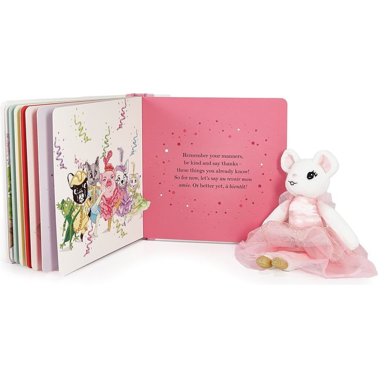  Claris - The Chicest Mouse in Paris™ -  Claris The Mouse: Claris Says Merci & Pink Mini Plush Doll Book Bundle -  Infants
