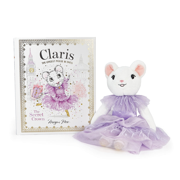  Claris - The Chicest Mouse in Paris™ -  Claris The Mouse: The Secret Crown & Oh La La Lilac Plush Book Bundle -  Infants