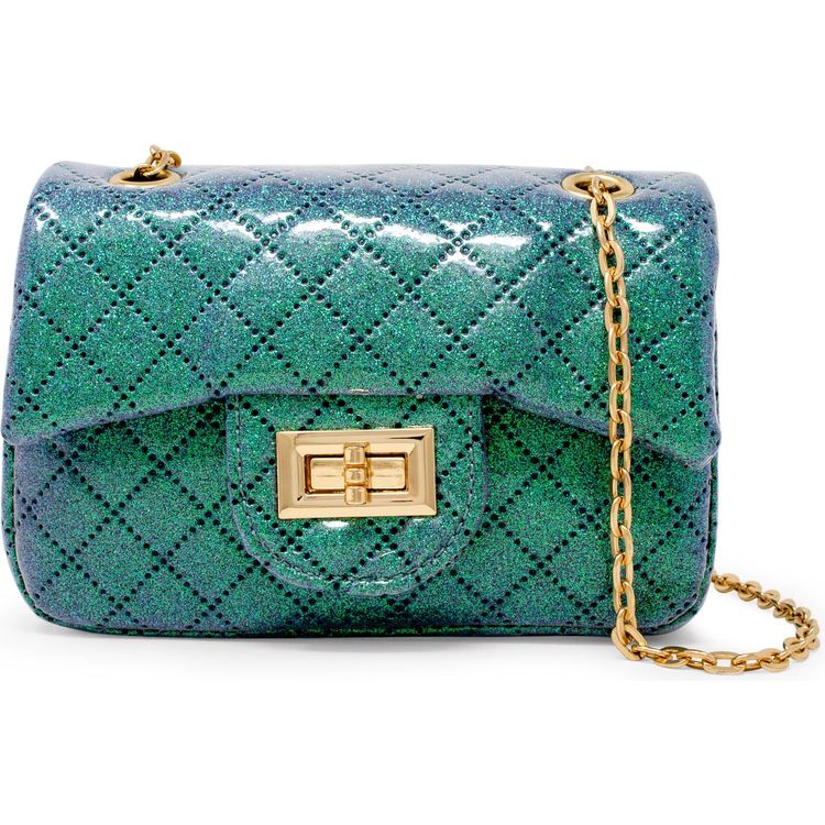  Zomi Gem -  Classic Quilted Sparkle Mini Purse - Green -  Trend Accessories